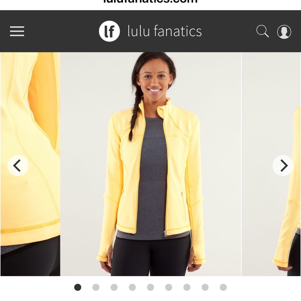 Women’s Lululemon Forme Jacket Size 10 Color burning yellow